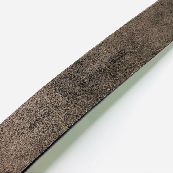 Vintage 90s Oval Buckle Belt Brown Embellished Amber Silver Rhinestones Design - Picture 7 of 8